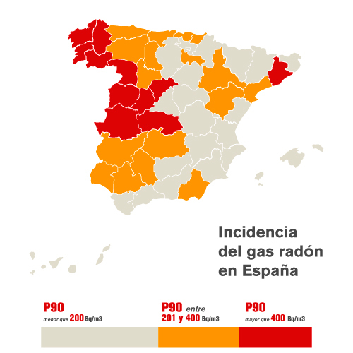 Mapa Espana radon